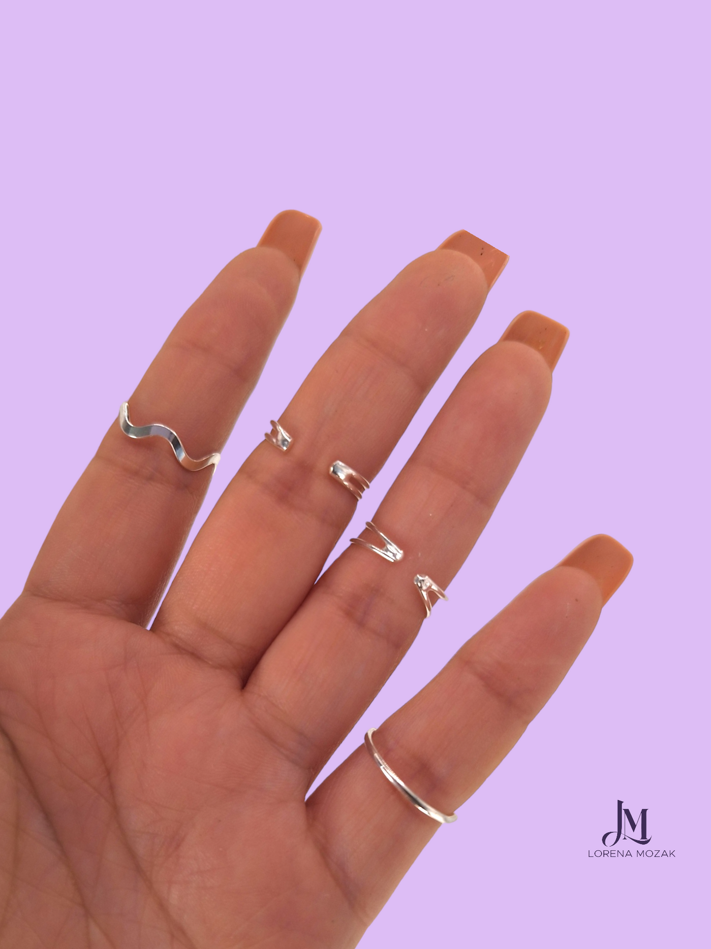 ANILLOS DE PLATA MEDIO DEDO  PLATA  FINA PA25  HECHO EN MÉXICO BY LORENA MOZAK  ANILLO DE PLATA FINA DIFERENTES FIGURAS IDEAL PARA REGALAR 
