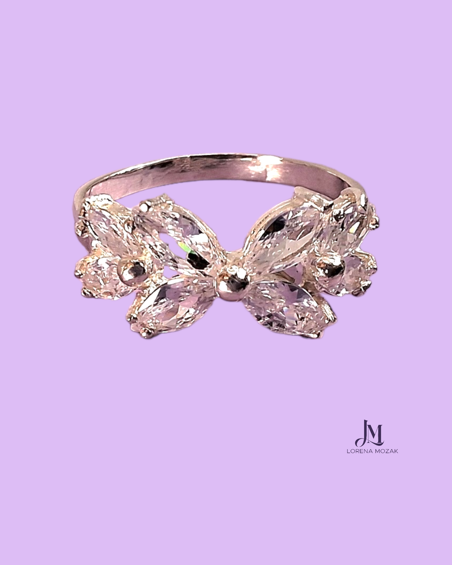 ANILLO DE PLATA CON MOÑO DE ZIRCONAS HECHO EN MÉXICO BY LORENA MOZAK  ENVIOS A TODO MÉXICO Y ESTADOS UNIDOS